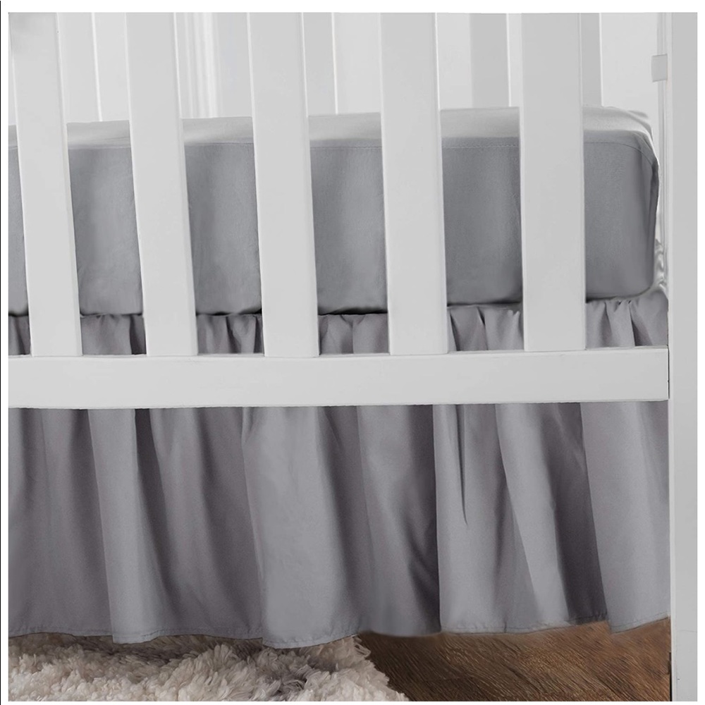 3/$20🌈 Mini crib sheet bedskirt grey New gray pack n play travel sleep